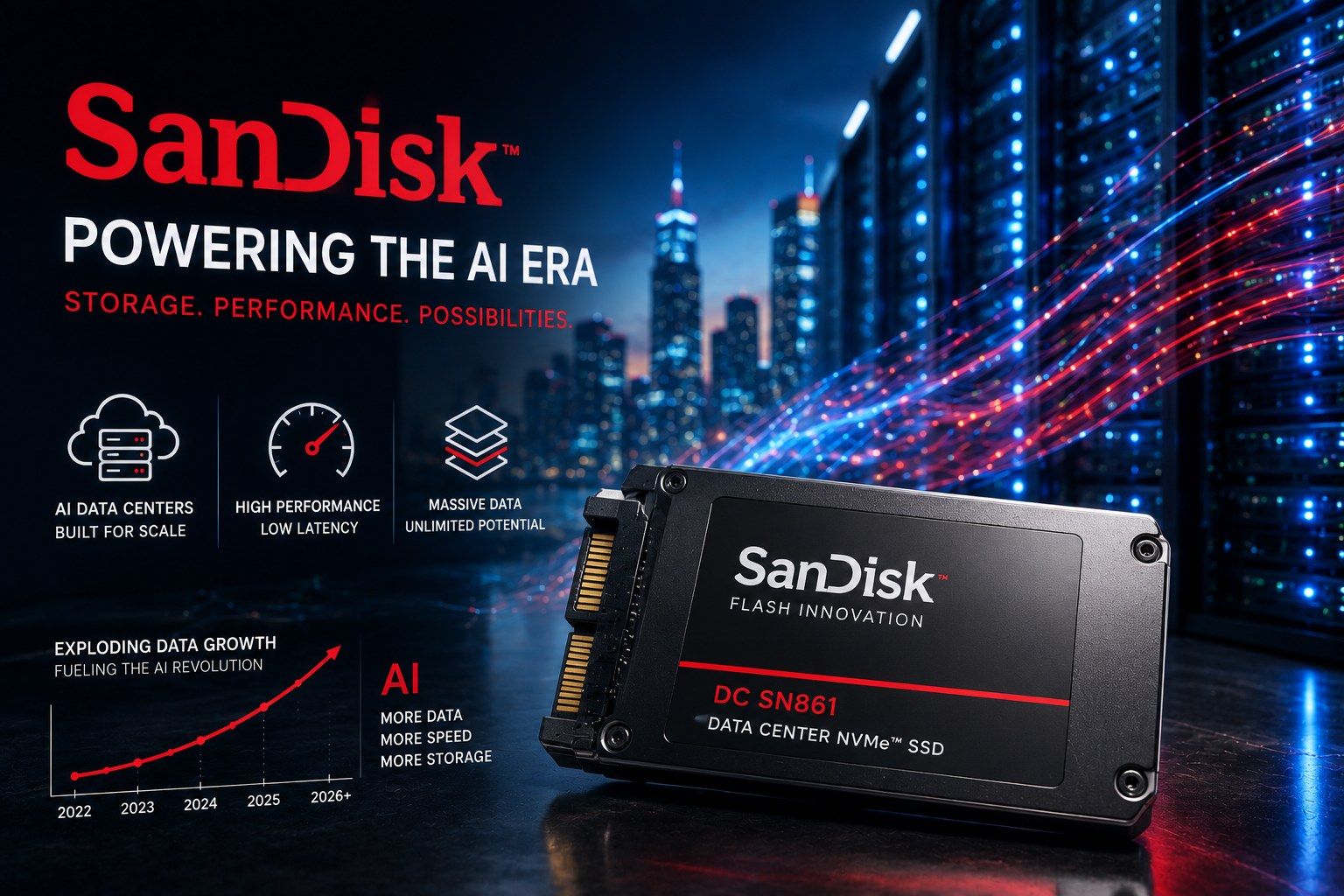 Paměťové čipy a SSD úložiště pro datacentra